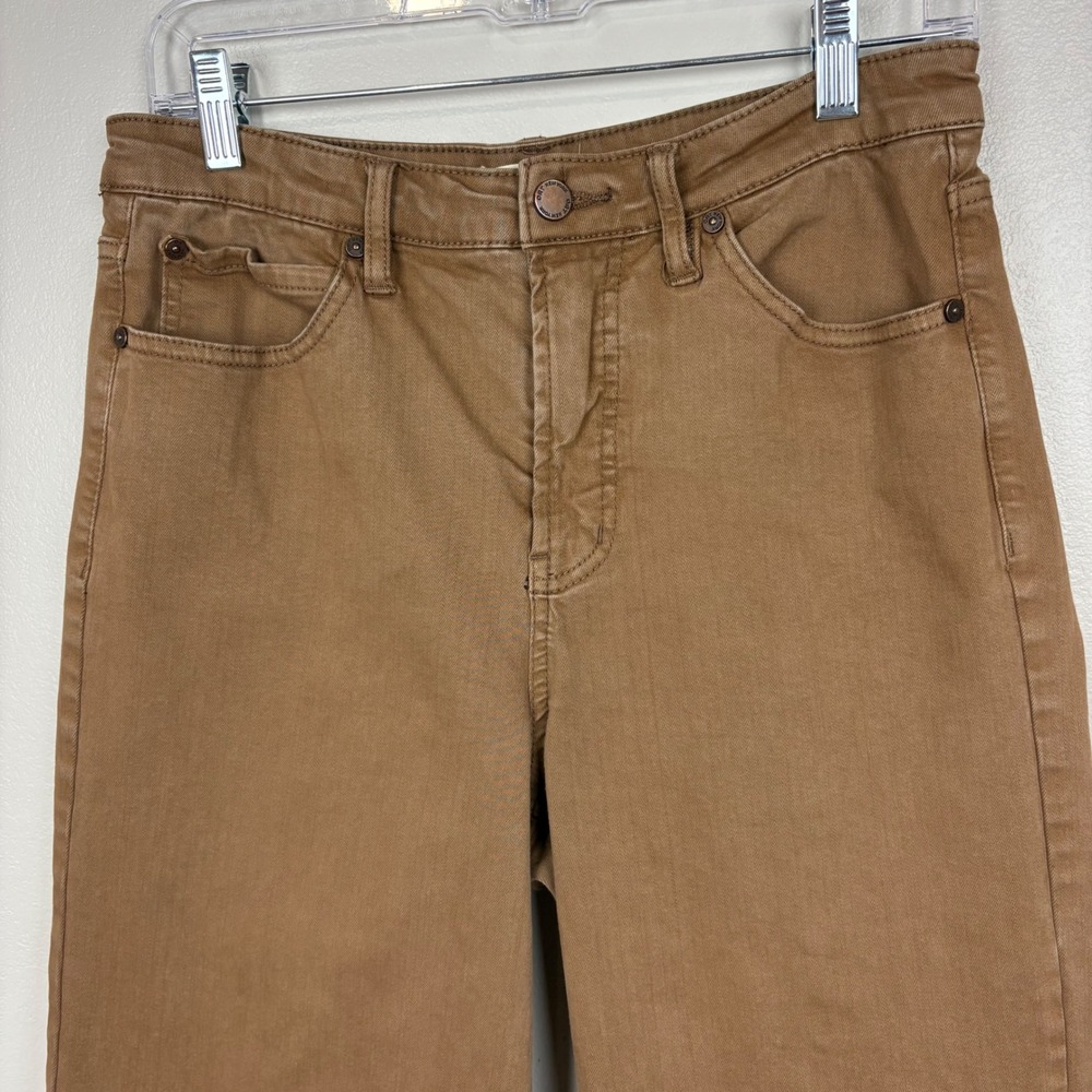 Oat New York‎ High Rise Wide Leg Cropped Jeans Size 8/29 Harvest Brown Raw Hems - Picture 5 of 14